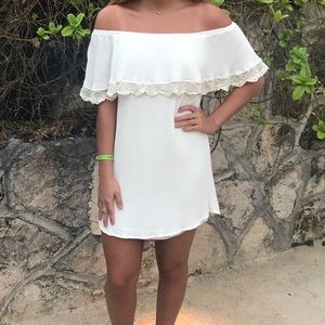 Off the shoulder flounce dress